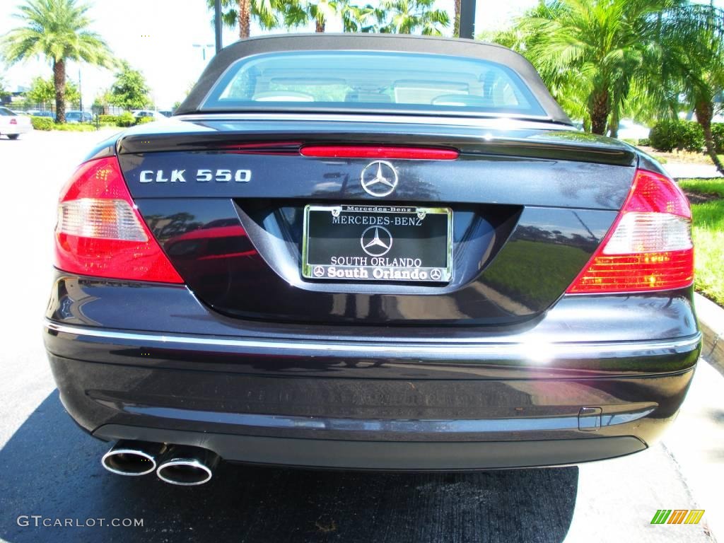 2009 CLK 550 Cabriolet - Majestic Black Metallic / Stone photo #7