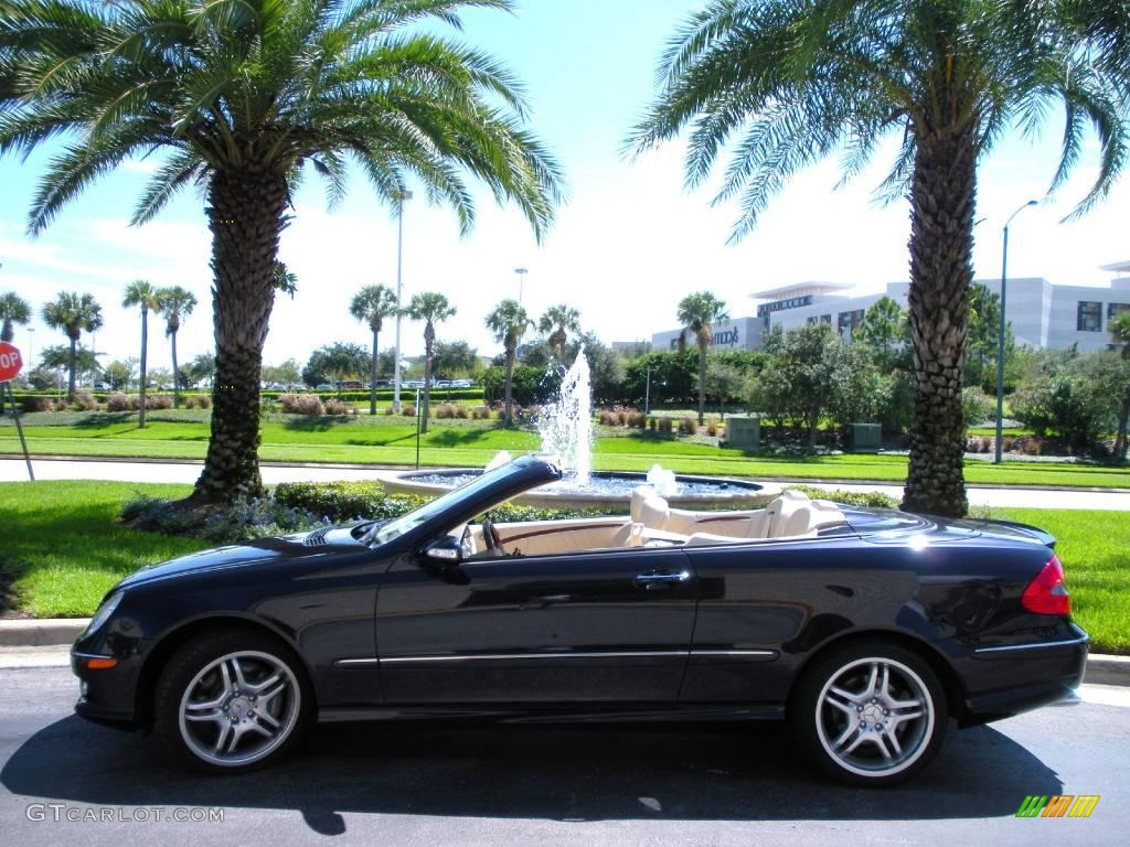 2009 CLK 550 Cabriolet - Majestic Black Metallic / Stone photo #13