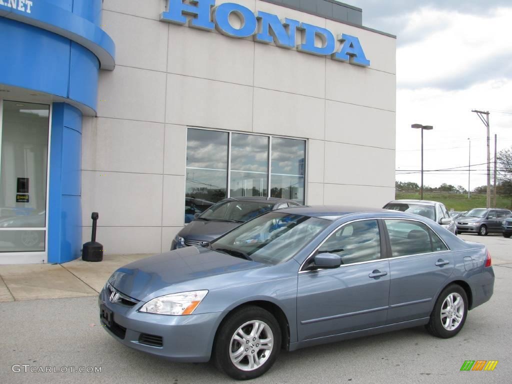 2007 Accord SE Sedan - Cool Blue Metallic / Gray photo #1