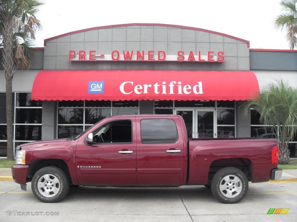 2008 Silverado 1500 LT Crew Cab - Deep Ruby Metallic / Ebony photo #1