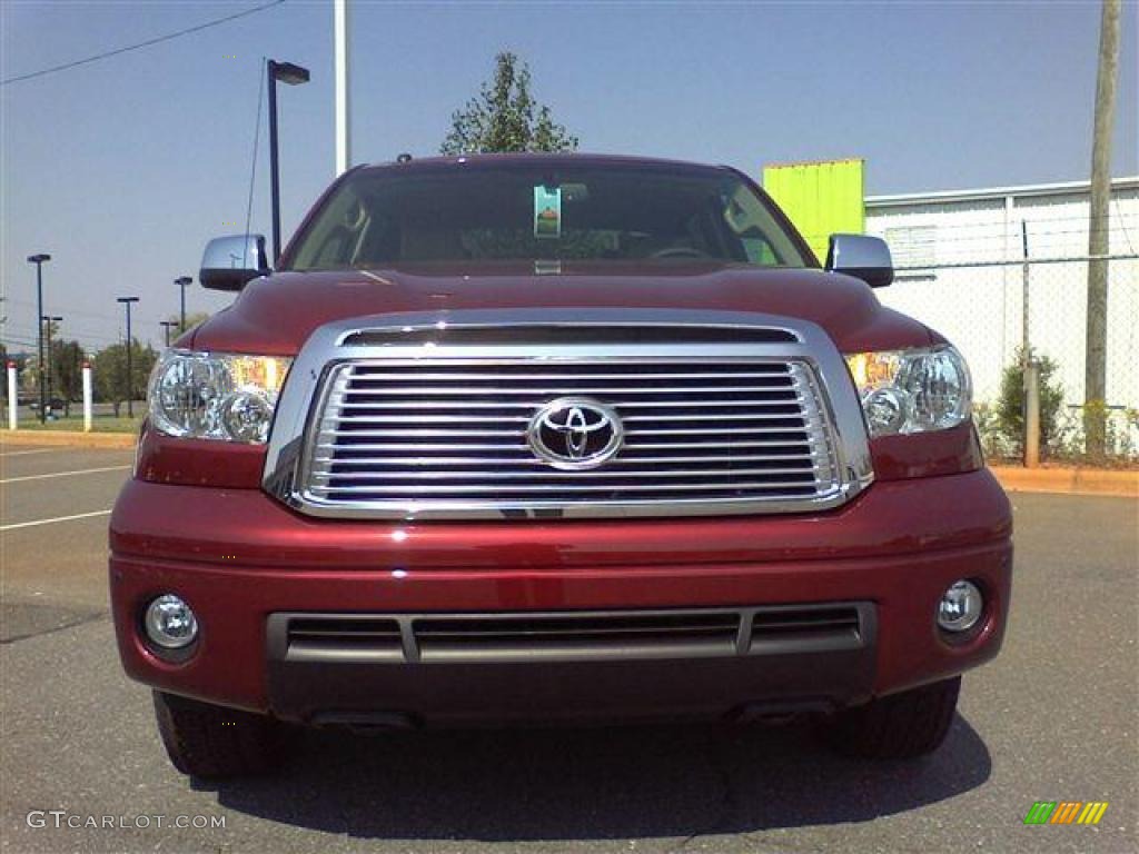 2010 Tundra Limited CrewMax - Salsa Red Pearl / Sand Beige photo #2