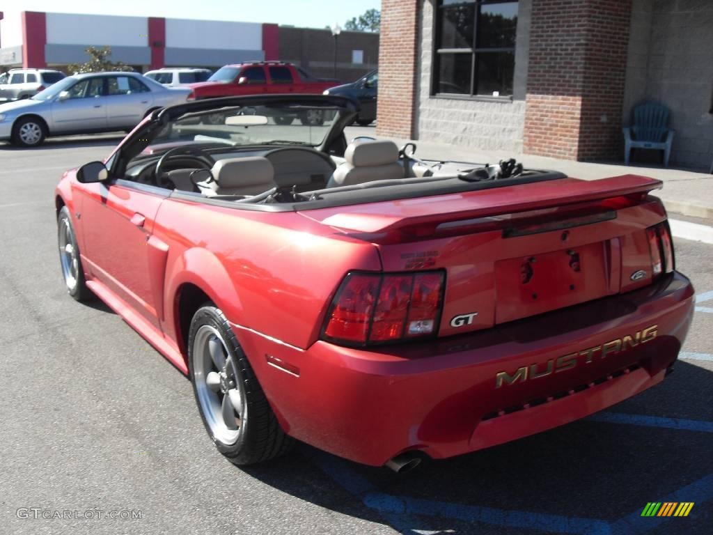 2001 Mustang GT Convertible - Laser Red Metallic / Medium Parchment photo #10
