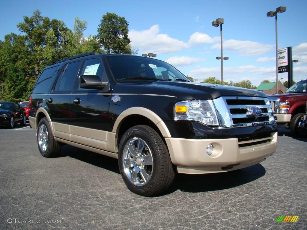 2010 Expedition King Ranch - Tuxedo Black / Chaparral Leather/Charcoal Black photo #1