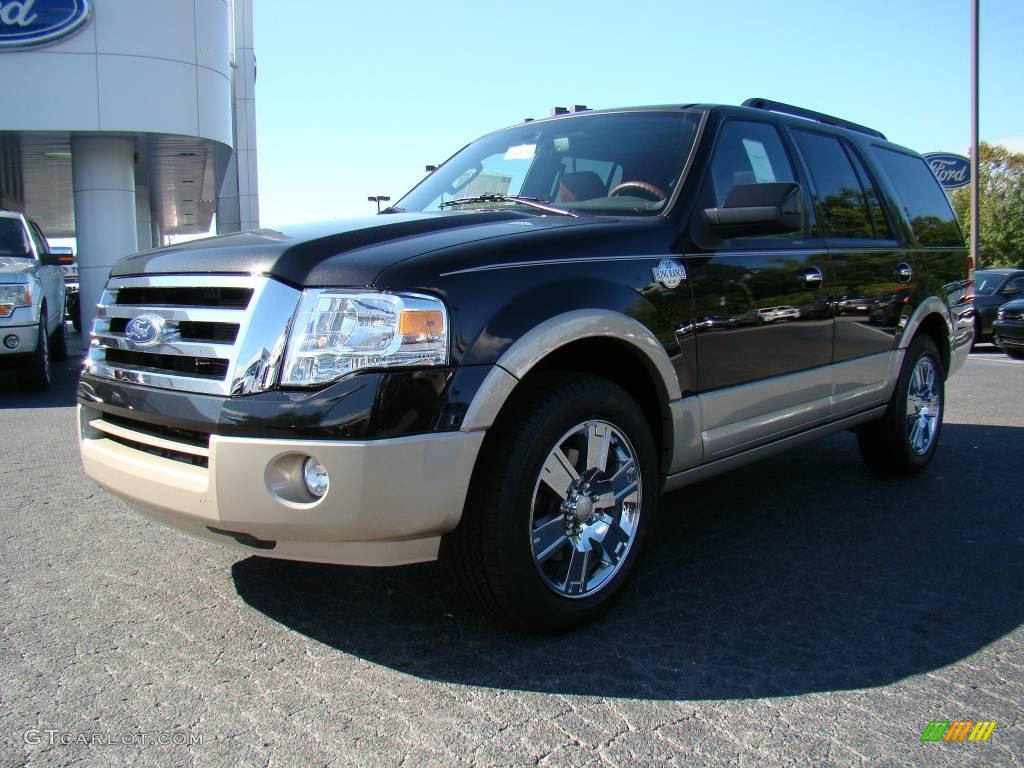 2010 Expedition King Ranch - Tuxedo Black / Chaparral Leather/Charcoal Black photo #6