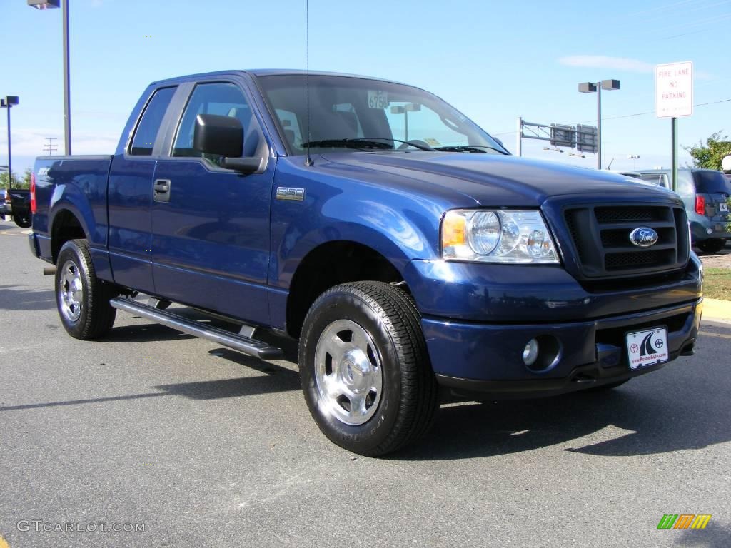 2007 F150 STX SuperCab 4x4 - Dark Blue Pearl Metallic / Medium/Dark Flint photo #2