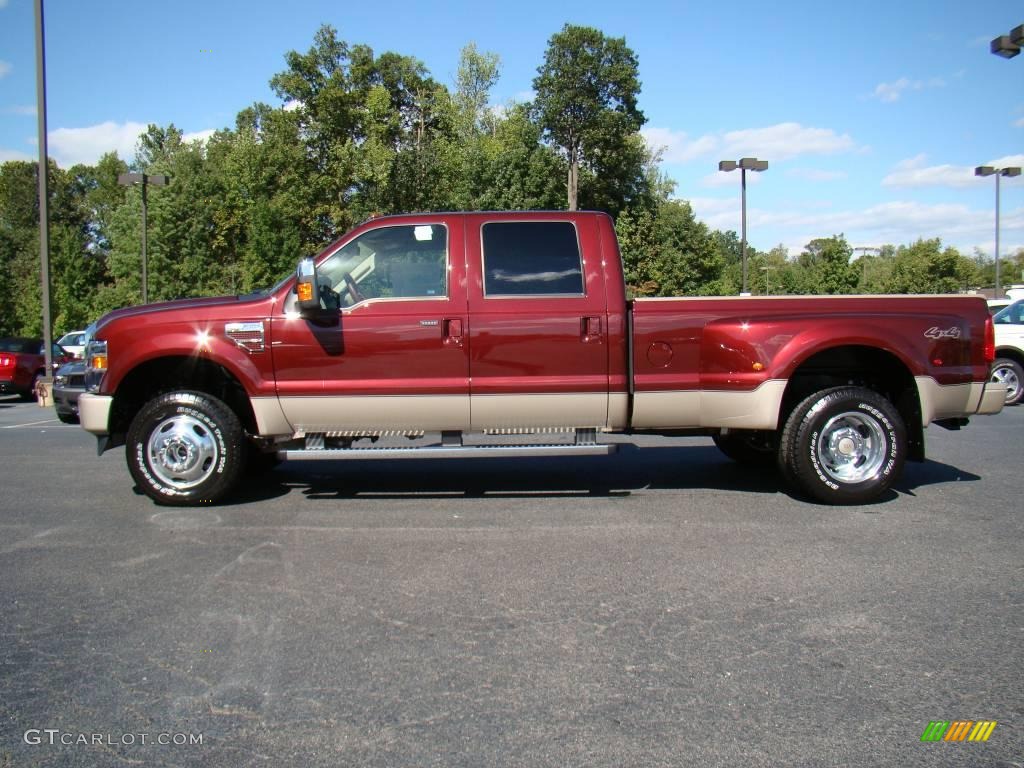 2010 F350 Super Duty Lariat Crew Cab 4x4 Dually - Royal Red Metallic / Chaparral Leather photo #5
