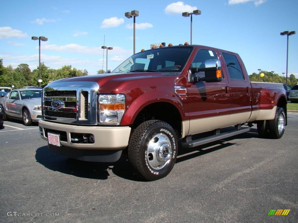 2010 F350 Super Duty Lariat Crew Cab 4x4 Dually - Royal Red Metallic / Chaparral Leather photo #6
