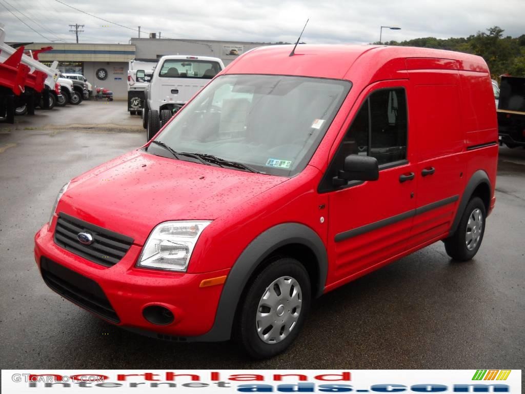 2010 Transit Connect XLT Cargo Van - Torch Red / Dark Gray photo #2