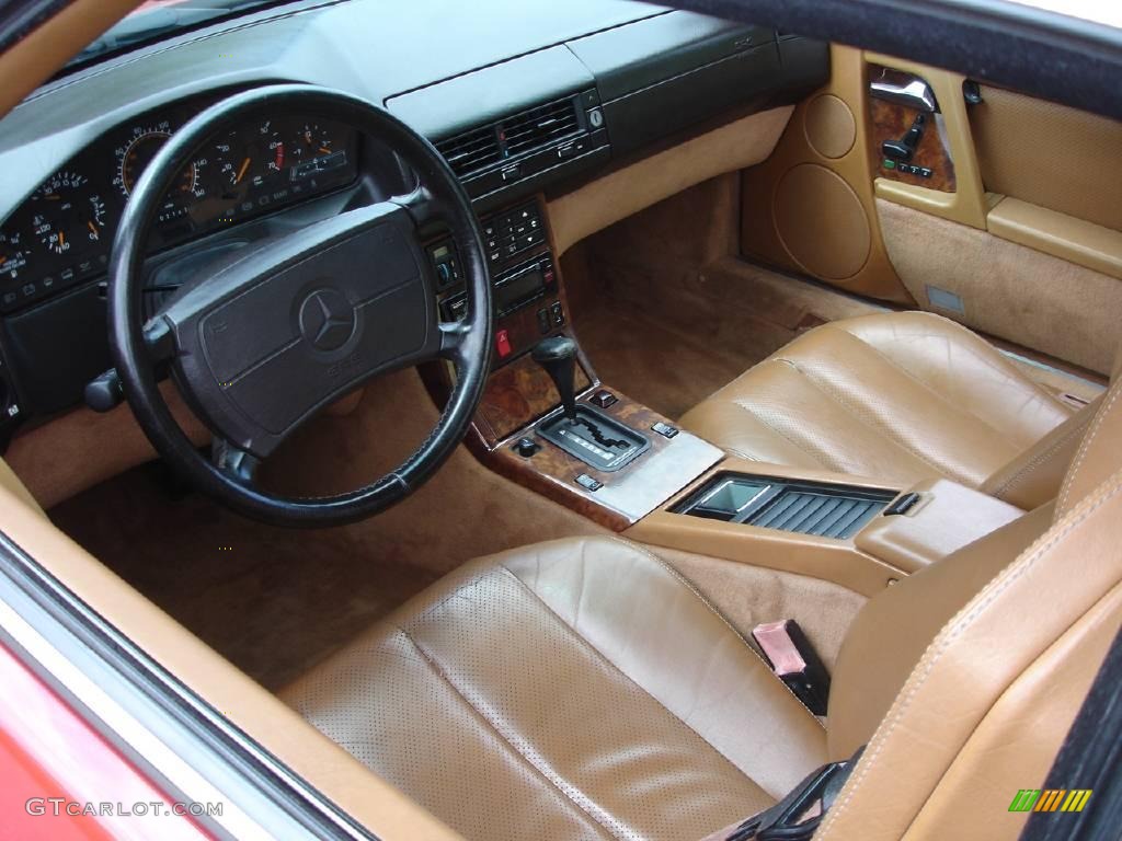 1992 SL 500 Roadster - Signal Red / Palomino photo #9