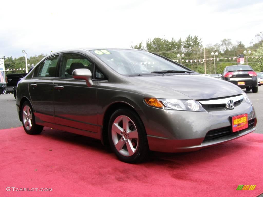 2008 Civic EX Sedan - Galaxy Gray Metallic / Gray photo #3