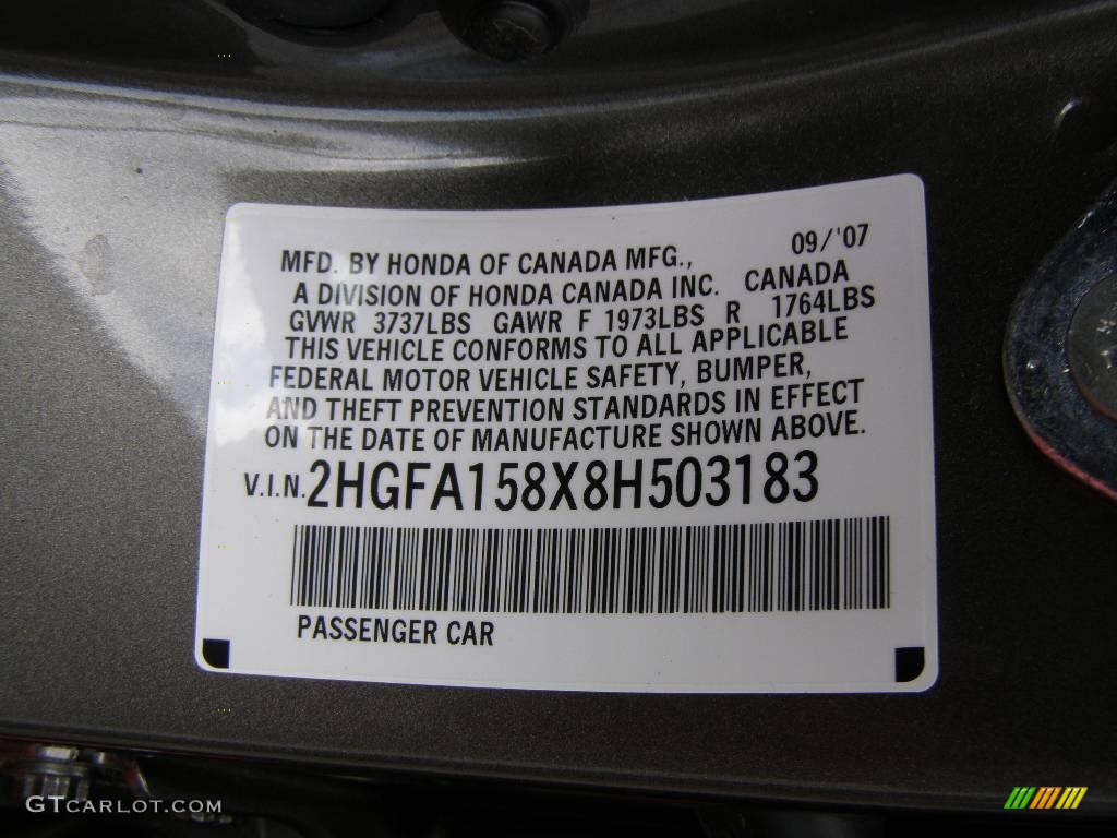 2008 Civic EX Sedan - Galaxy Gray Metallic / Gray photo #26