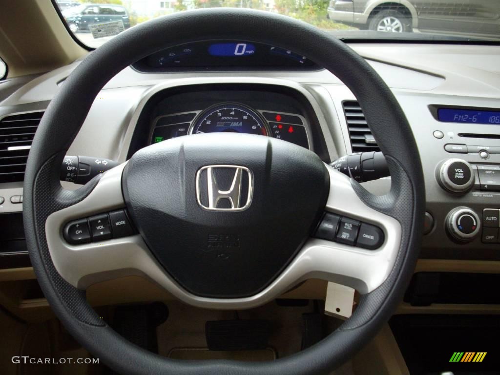 2008 Civic Hybrid Sedan - Galaxy Gray Metallic / Ivory photo #16