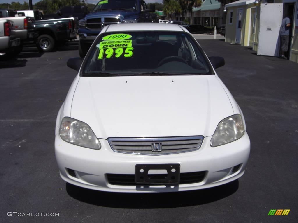 1999 Civic LX Sedan - Taffeta White / Gray photo #3