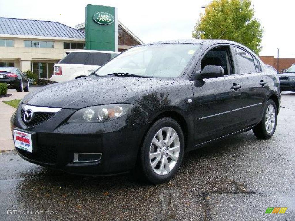 2008 MAZDA3 i Touring Sedan - Black Mica / Black photo #1