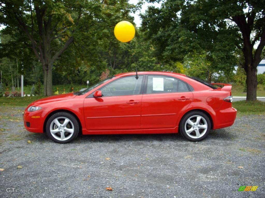 2008 MAZDA6 i Sport Hatchback - Volcanic Red / Gray photo #1