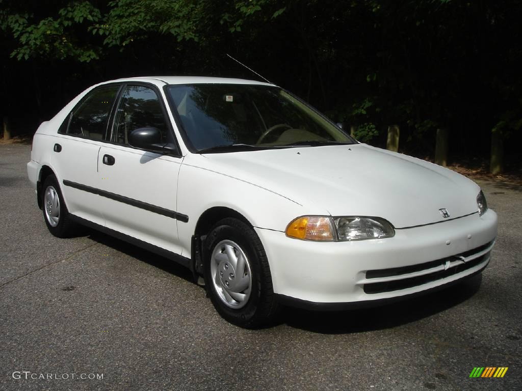 1993 Civic DX Sedan - Frost White / Beige photo #3