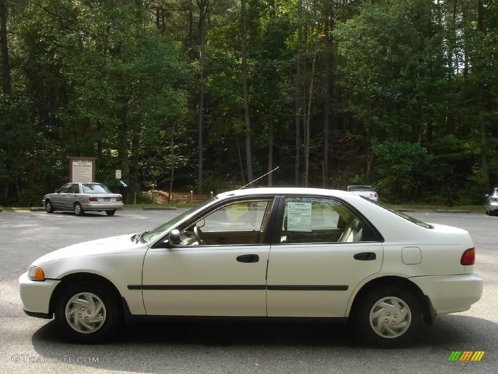 1993 Civic DX Sedan - Frost White / Beige photo #8