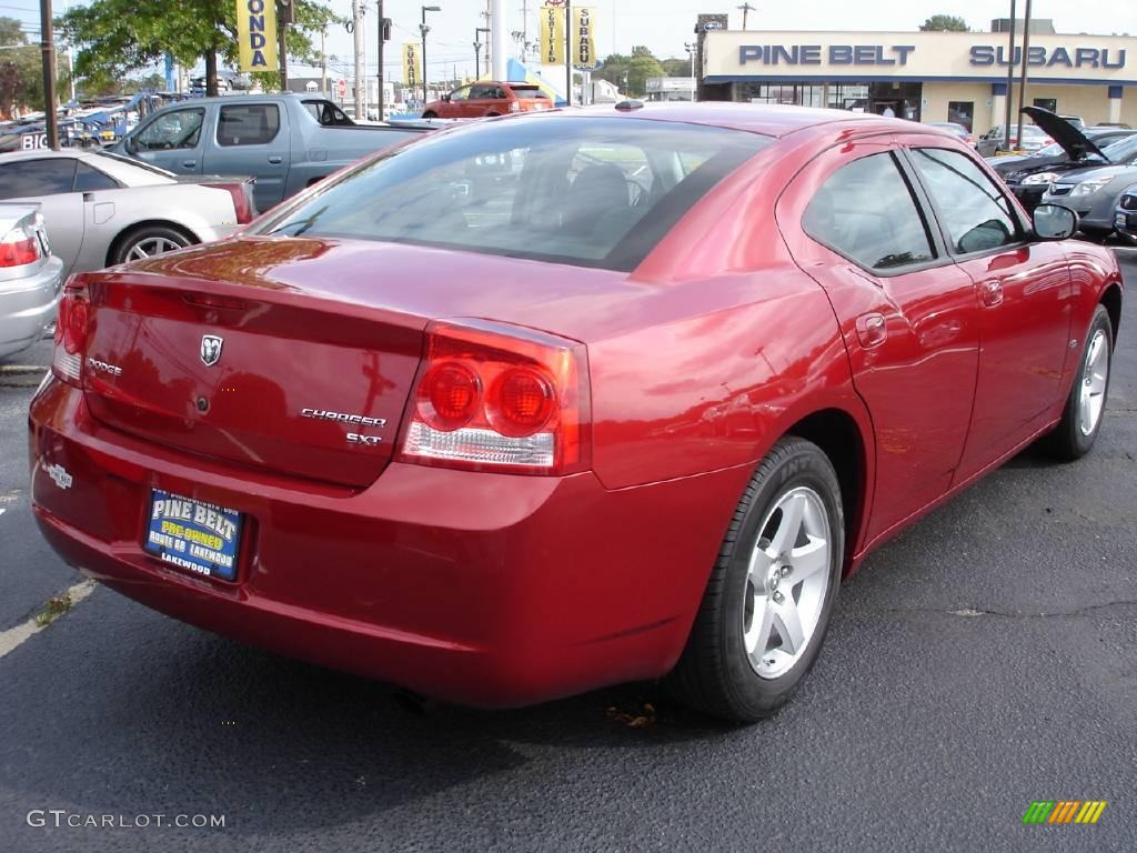 2009 Charger SXT - Inferno Red Crystal Pearl / Dark Slate Gray photo #4
