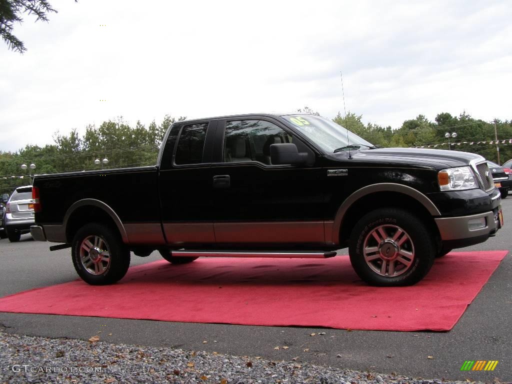 2005 F150 Lariat SuperCab 4x4 - Black / Tan photo #4