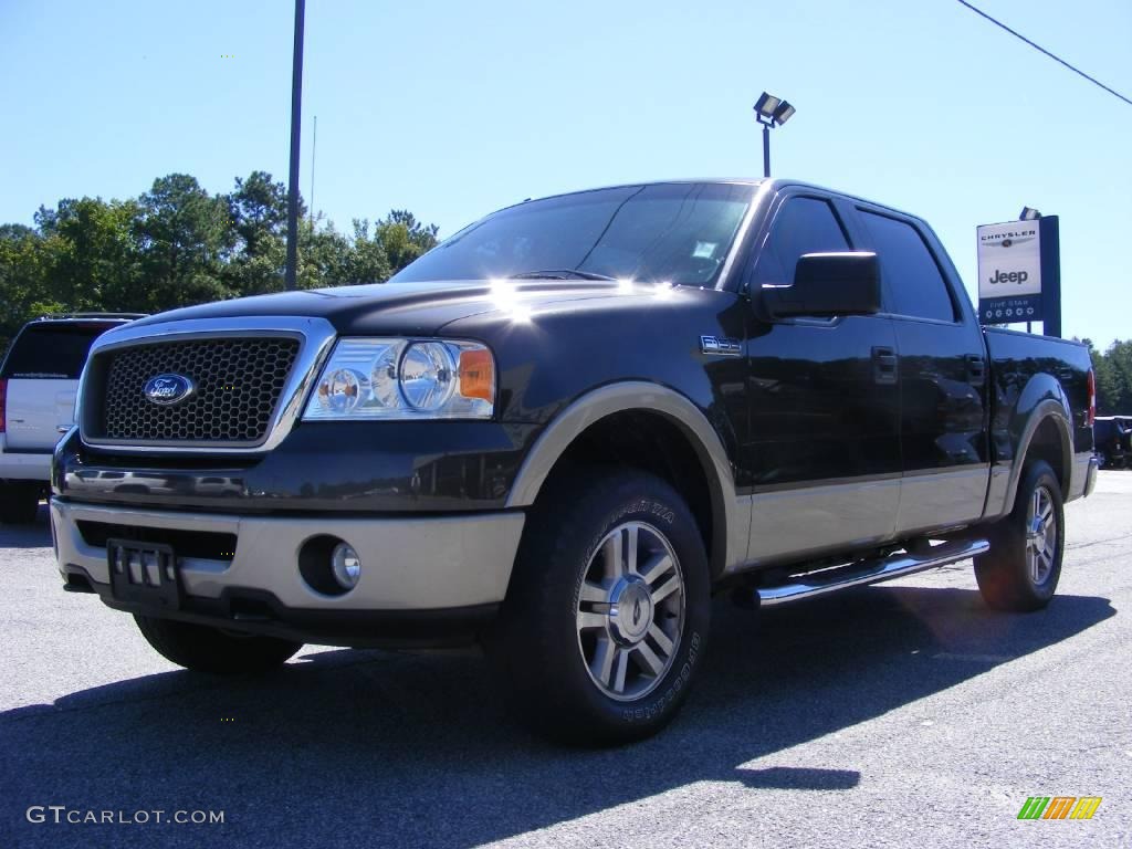 2007 F150 Lariat SuperCrew 4x4 - Dark Stone Metallic / Tan photo #4