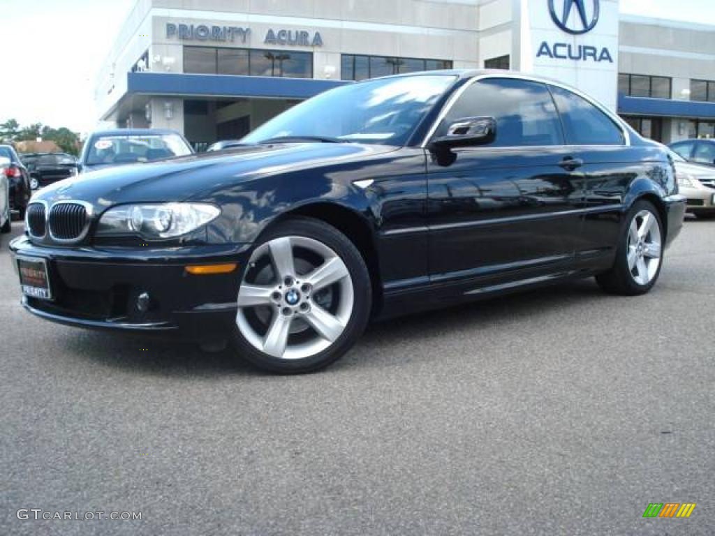 2006 3 Series 325i Coupe - Jet Black / Black photo #2