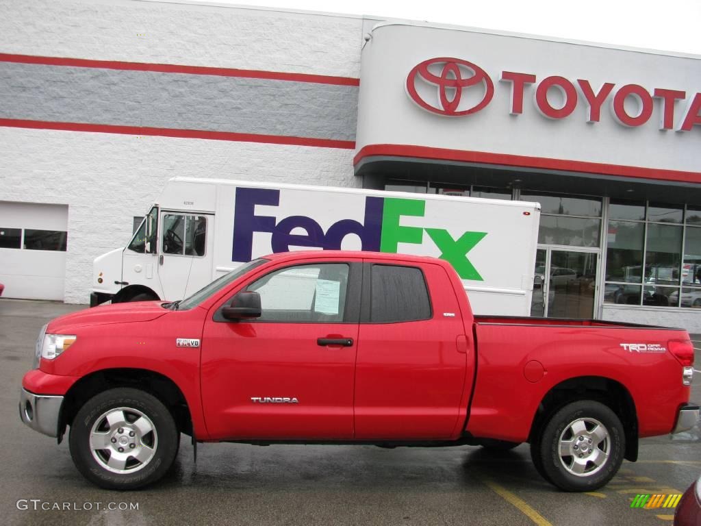 2007 Tundra SR5 TRD Double Cab 4x4 - Radiant Red / Beige photo #2