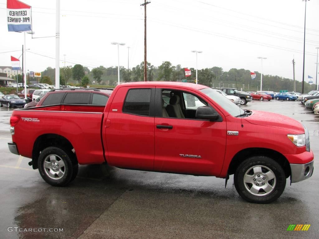 2007 Tundra SR5 TRD Double Cab 4x4 - Radiant Red / Beige photo #8