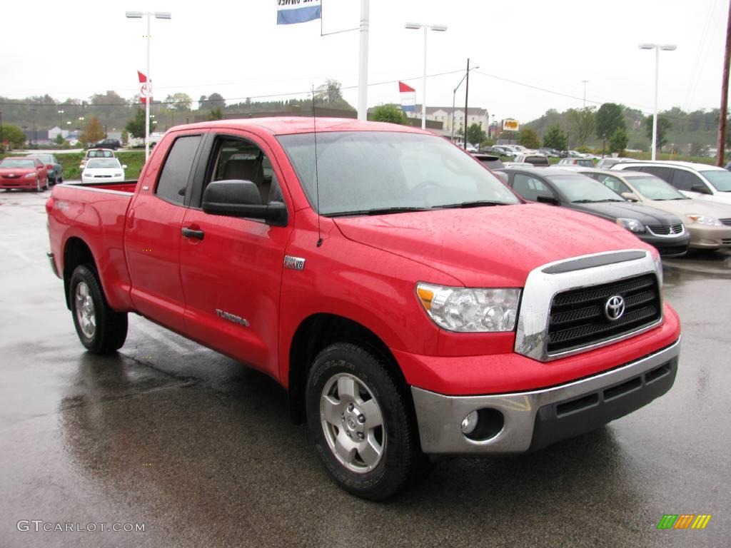 2007 Tundra SR5 TRD Double Cab 4x4 - Radiant Red / Beige photo #9