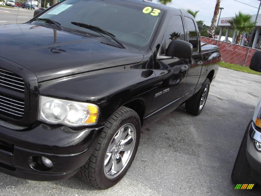 2003 Ram 1500 SLT Quad Cab - Black / Dark Slate Gray photo #1