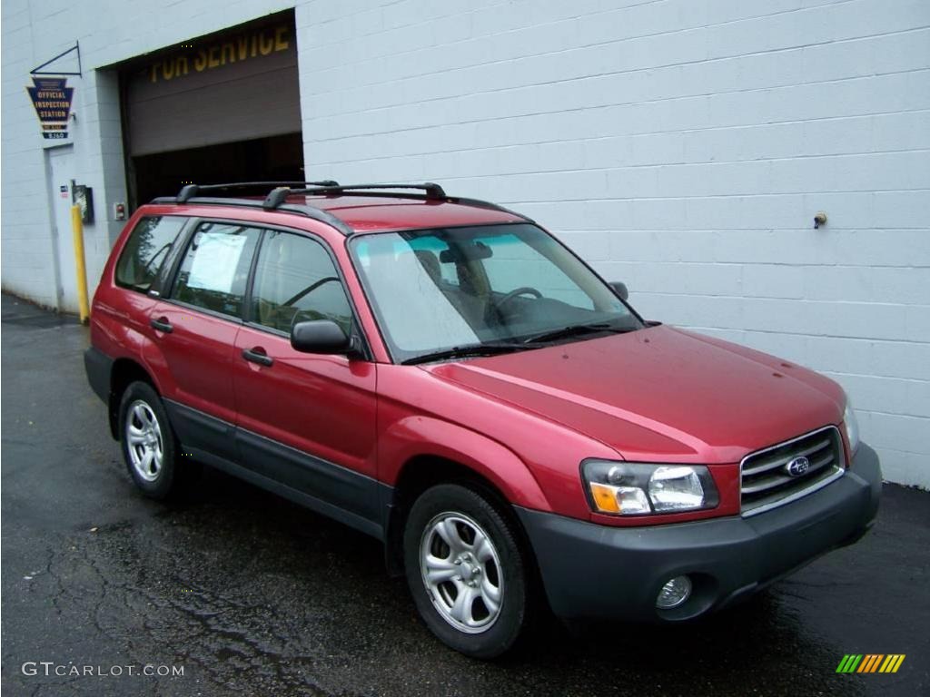 2003 Forester 2.5 X - Cayenne Red Pearl / Beige photo #10