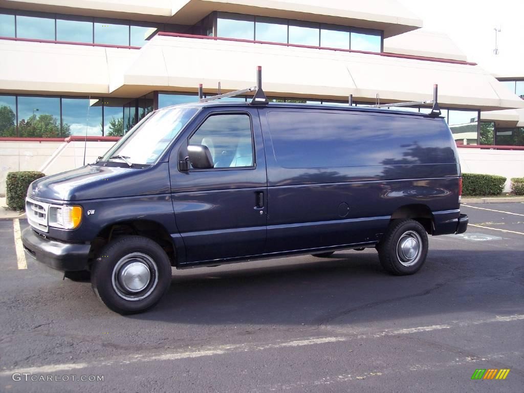 2001 E Series Van E250 Commercial - True Blue Metallic / Medium Graphite photo #1