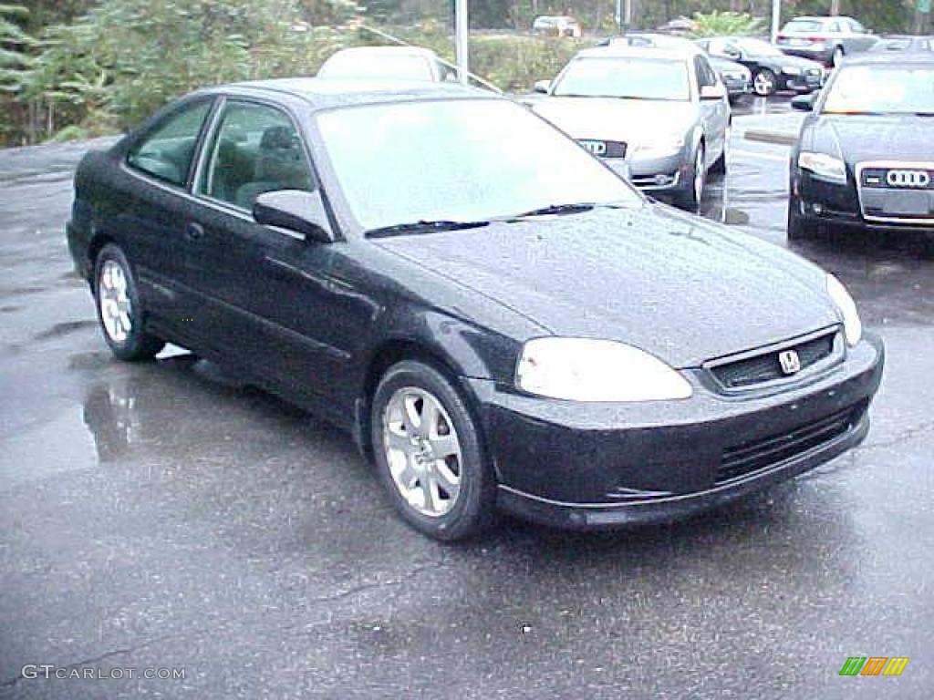 1999 Civic Si Coupe - Flamenco Black Pearl / Dark Gray photo #2