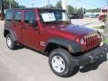 2010 Red Rock Crystal Pearl Jeep Wrangler Unlimited Sport 4x4  photo #3