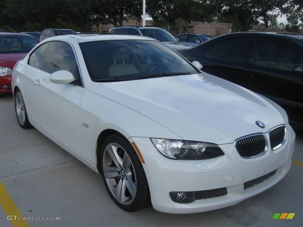 2007 3 Series 335i Coupe - Alpine White / Beige photo #3