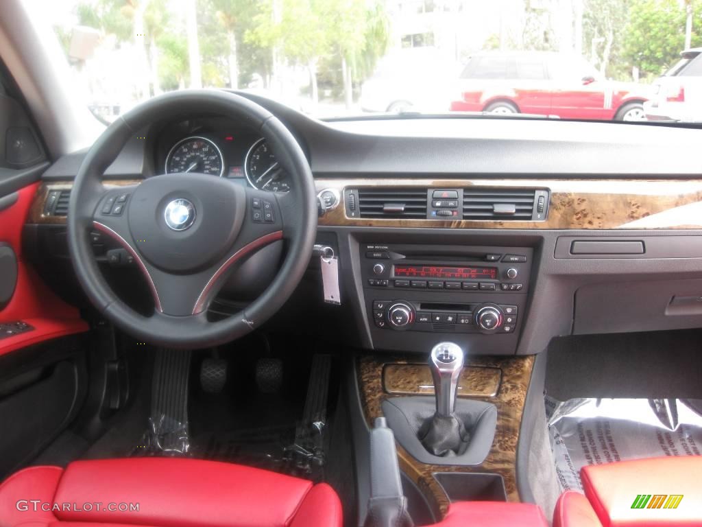 2007 3 Series 335i Coupe - Space Gray Metallic / Coral Red/Black photo #11