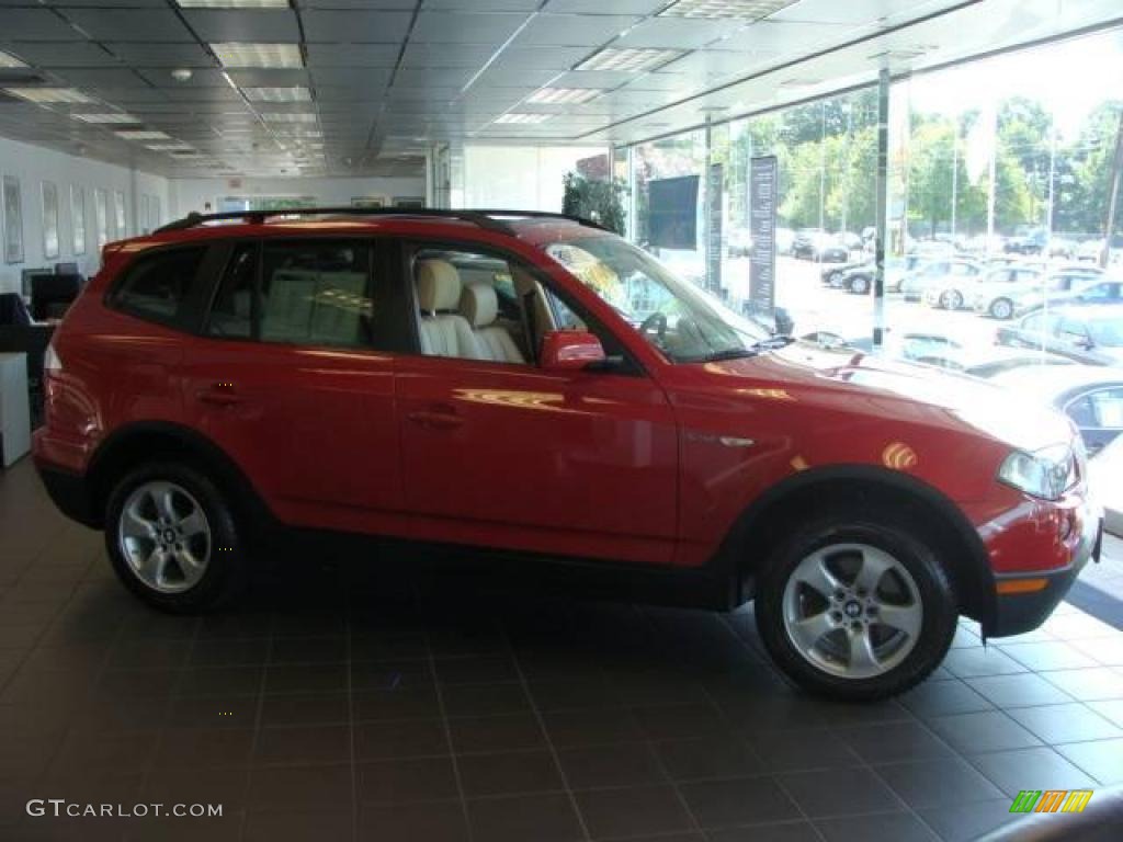 2007 X3 3.0si - Crimson Red / Sand Beige photo #1