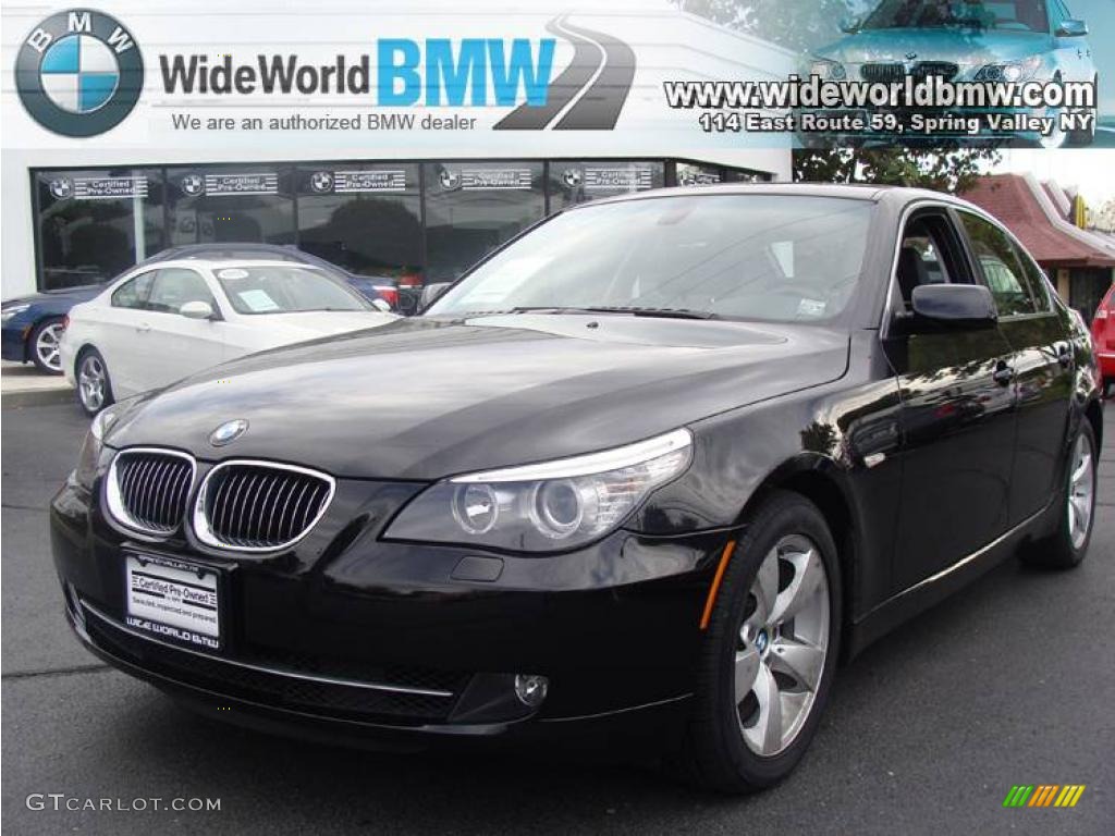 2008 5 Series 528i Sedan - Jet Black / Black photo #1