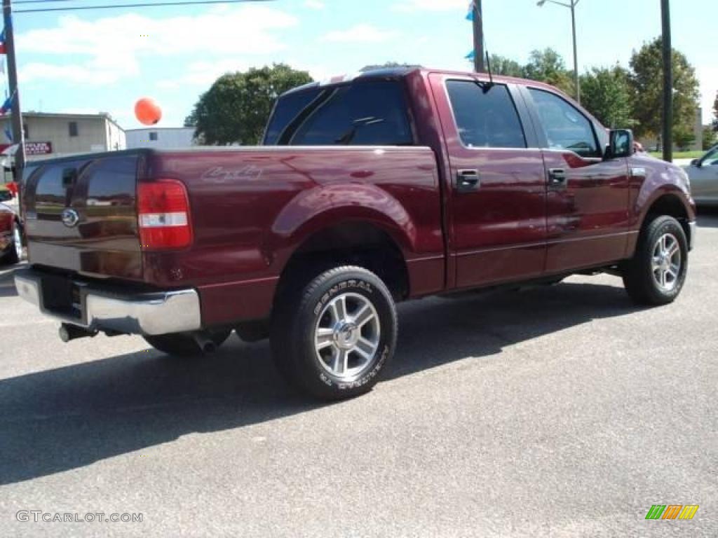 2006 F150 XLT SuperCrew 4x4 - Dark Toreador Red Metallic / Medium/Dark Flint photo #5