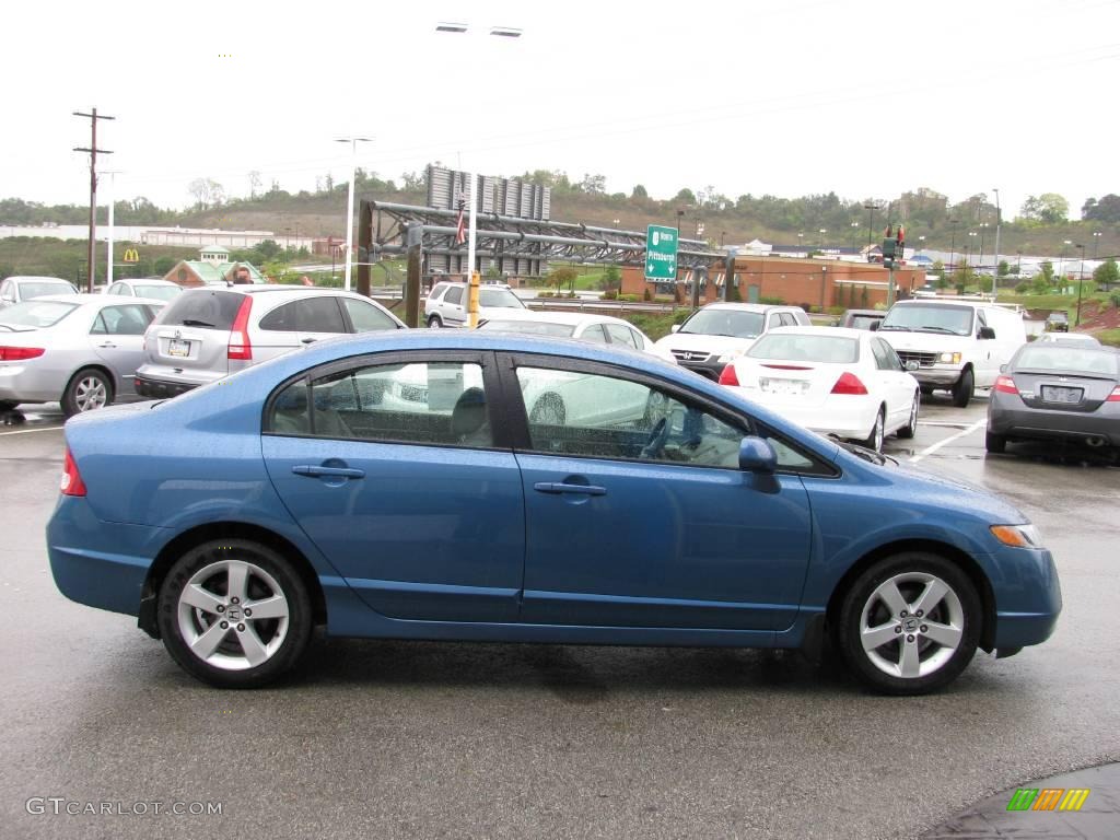 2007 Civic EX Sedan - Atomic Blue Metallic / Gray photo #7