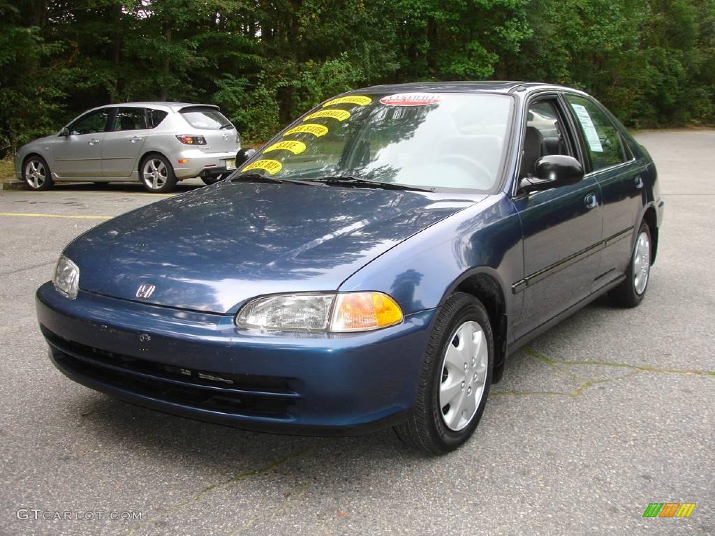 1992 Civic EX Sedan - Harvard Blue Pearl / Gray photo #1
