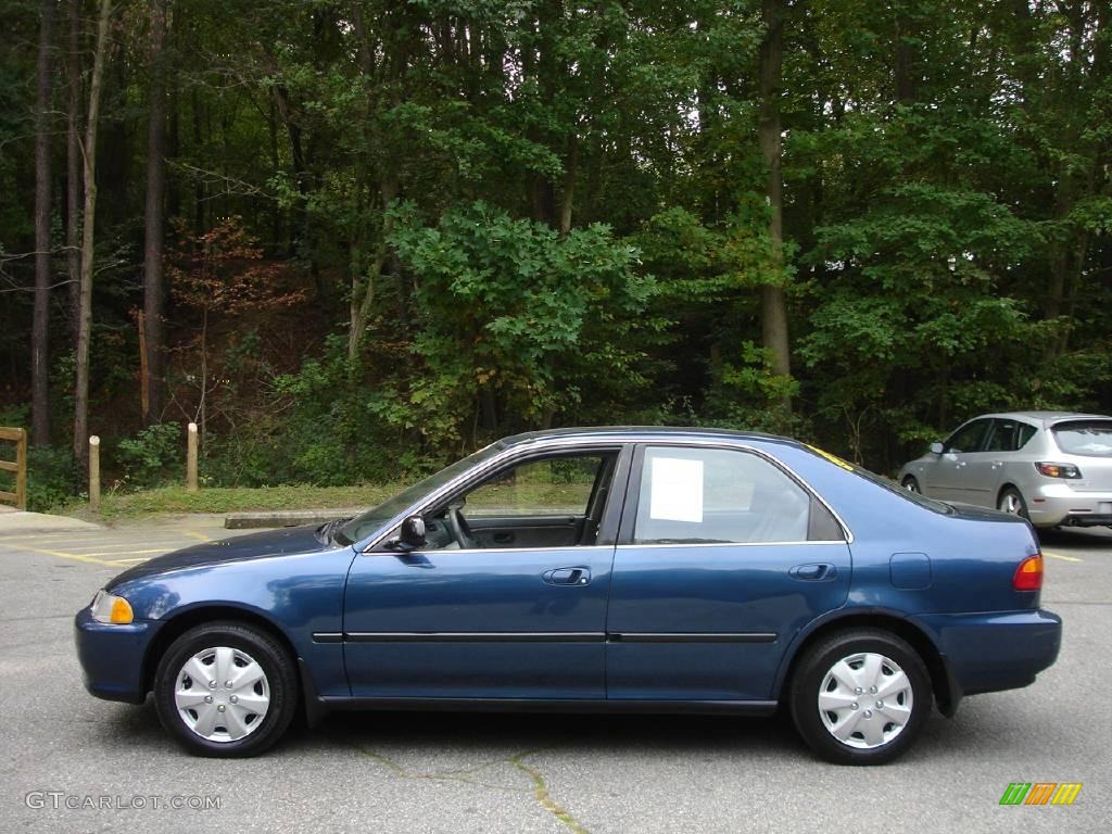 1992 Civic EX Sedan - Harvard Blue Pearl / Gray photo #8