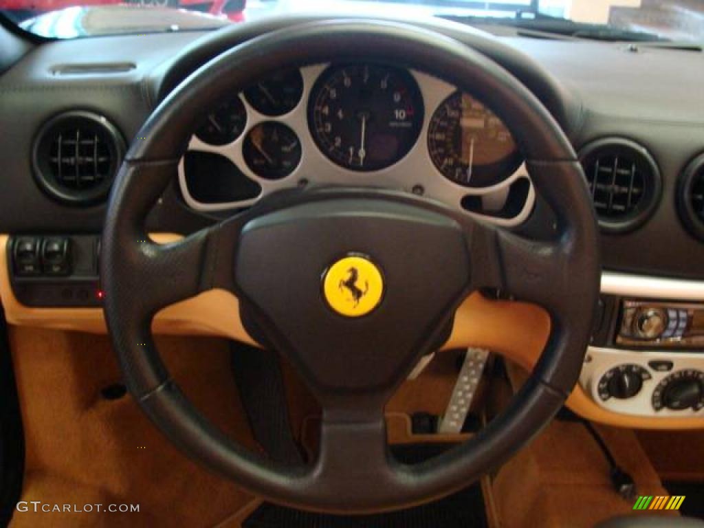 2005 Ferrari 360 Spider F1 Beige Steering Wheel Photo #19013377