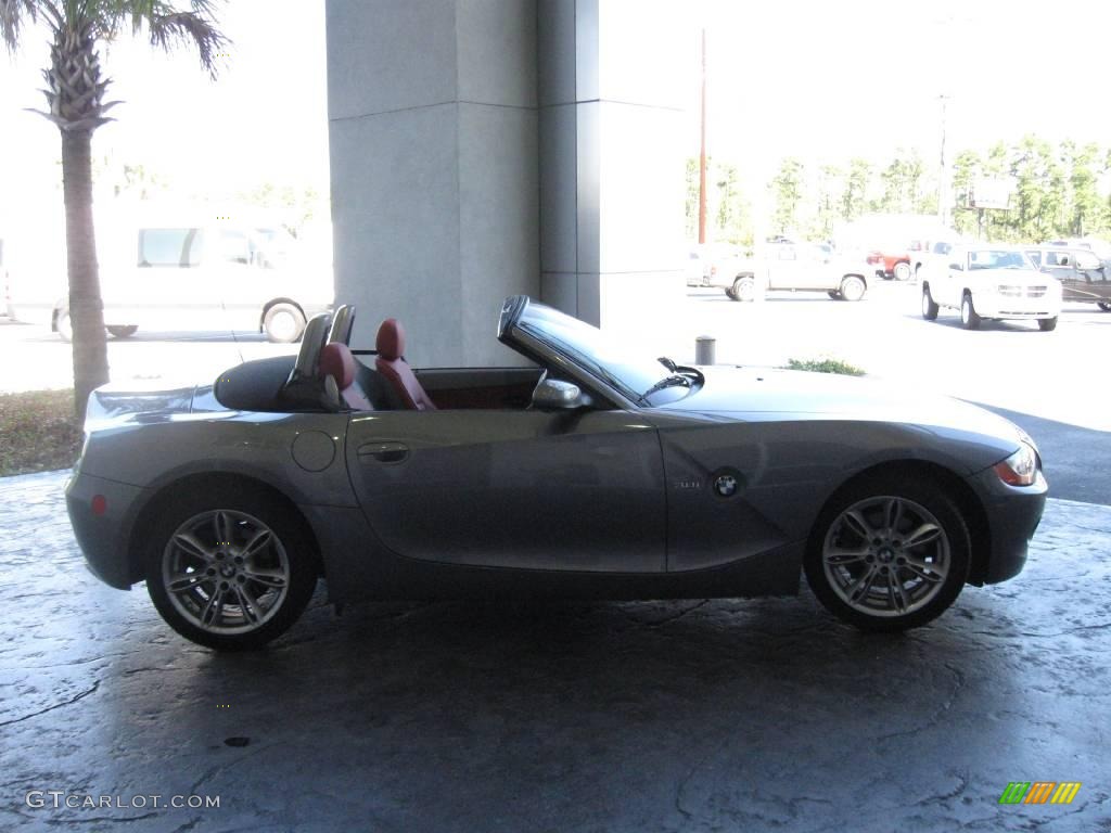 2003 Z4 3.0i Roadster - Sterling Grey Metallic / Red photo #7