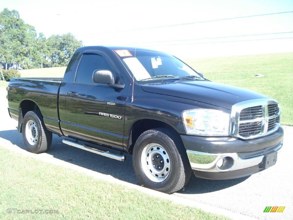 2007 Ram 1500 ST Regular Cab - Black / Medium Slate Gray photo #1