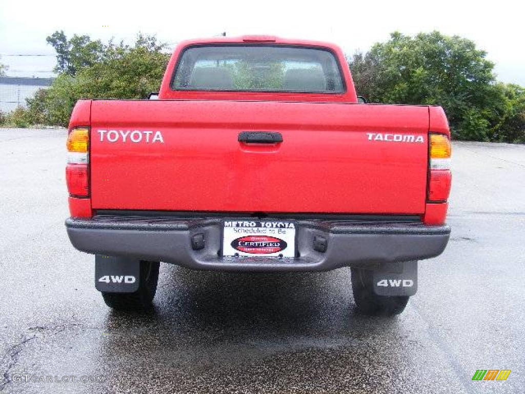 2004 Tacoma Regular Cab 4x4 - Radiant Red / Charcoal photo #4