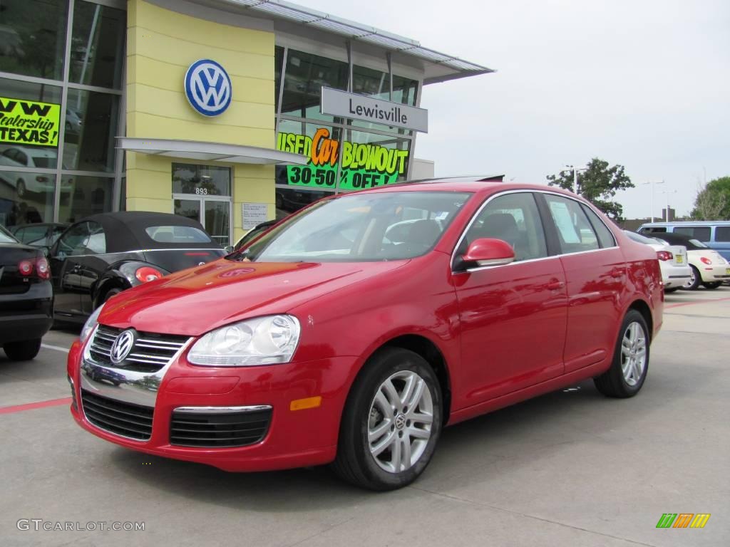 2007 Jetta 2.5 Sedan - Salsa Red / Pure Beige photo #1