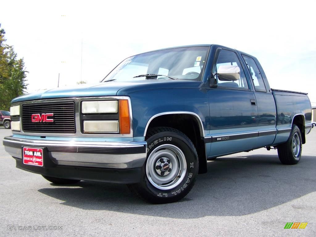 1990 Sierra 1500 Extended Cab - Medium Blue Metallic / Blue photo #4