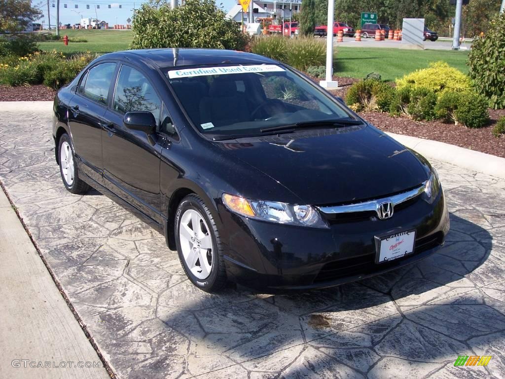 2007 Civic EX Sedan - Nighthawk Black Pearl / Gray photo #1