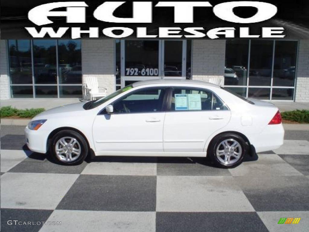 2007 Accord SE Sedan - Taffeta White / Ivory photo #1