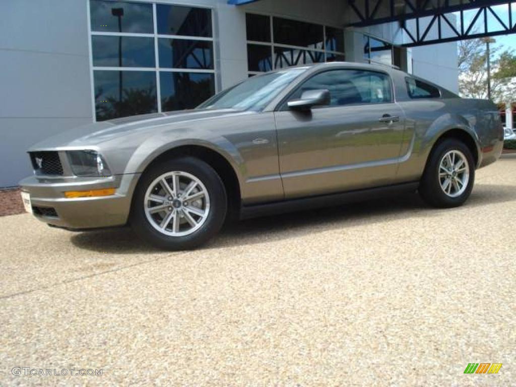 2005 Mustang V6 Deluxe Coupe - Mineral Grey Metallic / Dark Charcoal photo #2